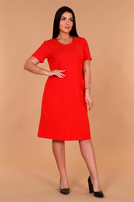 Платье 13516. Цвет красный. Вид 1. Размер 48-58
