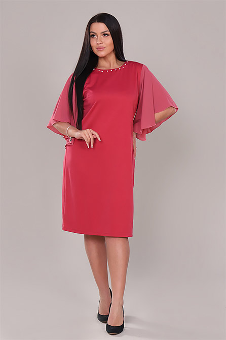Платье 31585. Цвет розовый. Вид 1. Размер 0-60