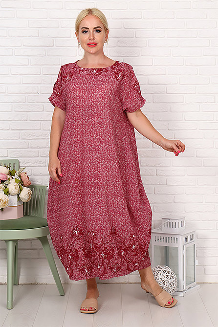 Платье 52180. Цвет розовый. Вид 1. Размер 50-60