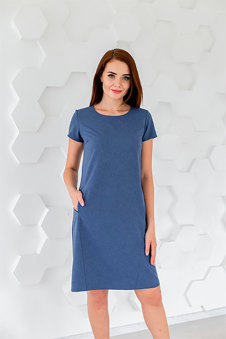 Платье Амалия. Цвет синий. Вид 1. Размер 44-60