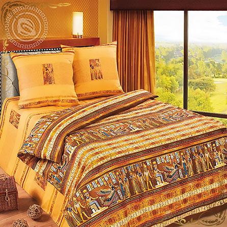 Комплект постельного белья Египет. Материал бязь. Цвет оранжевый. Размер 1,5 Спальный