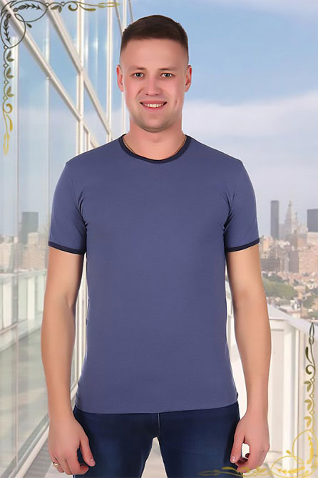 Мужская футболка 1763. Цвет сине фиолтовый. Вид 2. Размер 46-56