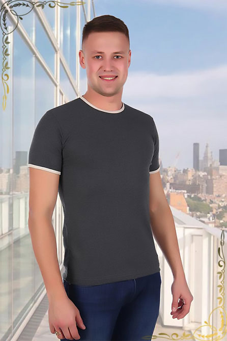 Мужская футболка 1763. Цвет темно-серый. Вид 3. Размер 46-56