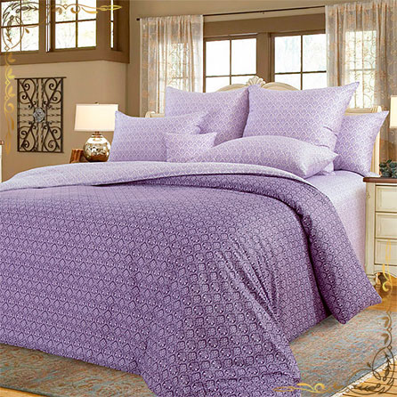 Комплект постельного белья Этюд 9  . Материал сатин. Цвет фиолетовый. 