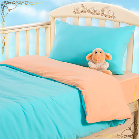 Комплект постельного белья Летний закат. Материал трикотажное полотно. Цвет голубой. 