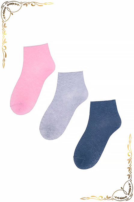 Носки Отдых женские. Цвет син+серый+роз. Вид 1. Размер 23-25