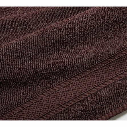  Махровое полотенце с бордюром. Материал махра. Цвет коричневое. 