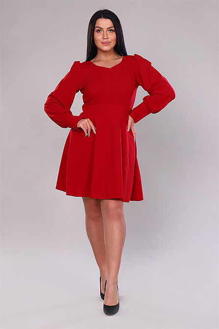 Платье 15566. Цвет красный. Вид 1. Размер 44-52