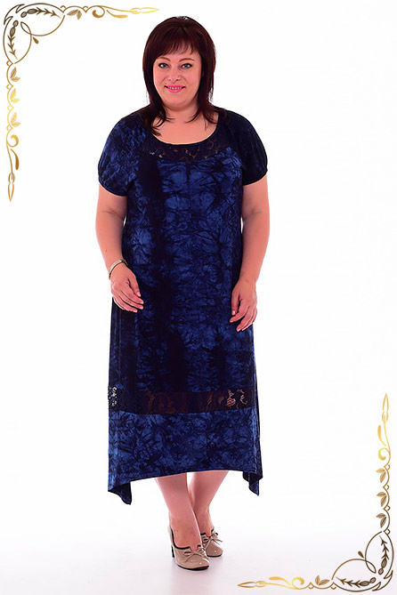 Платье 4-64. Цвет синий. Вид 1. Размер 42-60