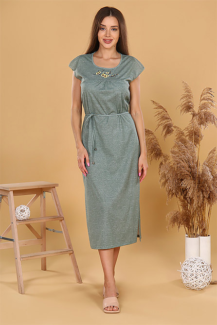 Платье Агератум. Цвет зеленый. Вид 1. Размер 46-56