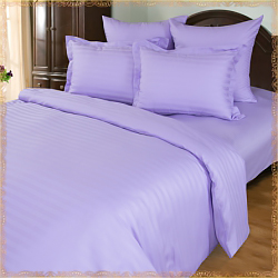Комплект постельного белья Фиалка. Материал страйп-сатин. Цвет фиолетовый. 