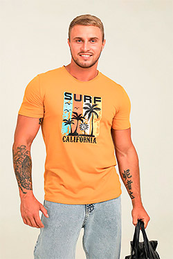 Футболка Surf. Цвет горчица. Вид 1. Размер 48-54