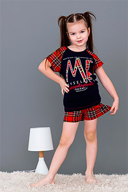 Пижама на девочку трикотажная с шортами 10879