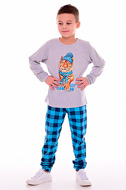 Пижама на мальчика с принтом тигр 11-059