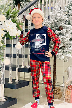 Пижама на мальчика трикотажная с печатью 5096