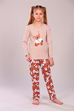 Пижама на девочку с принтом мишка Топтыжка