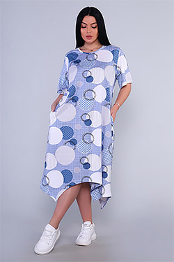 Платье 11836. Цвет голубой. Вид 1. Размер 60-70