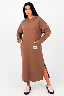 Платье 13655. Цвет коричневый. Вид 1. Размер 48-58