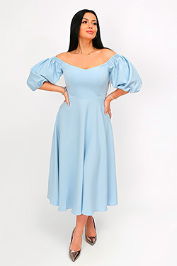 Платье 22251. Цвет голубой. Вид 1. Размер 42-50