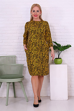 Платье 52152. Цвет желтый. Вид 3. Размер 50-60