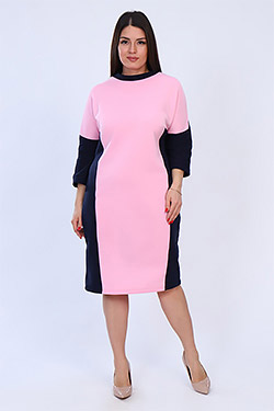 Платье 52236. Цвет розовый. Вид 2. Размер 46-60
