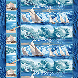 Вафельное полотенце Морской бриз 47х70 синее