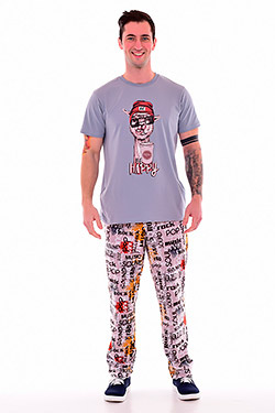 Пижама с брюками пестрой расцветки 9-161