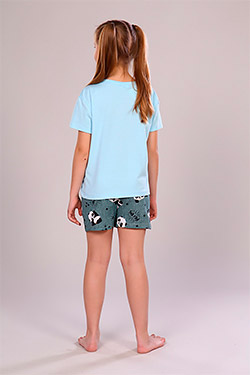Пижама на девочку трикотажная с шортами Двойняшки. Вид 1.
