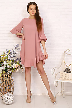 Платье 10394. Цвет розовый. Вид 1. Размер 44-54