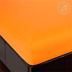 Простыня на резинке трикотажное полотно Апельсин желтая