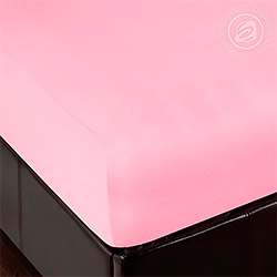 Простыня на резинке трикотажное полотно Брусника розовая