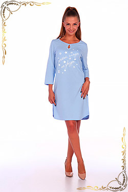 Сорочка ночная для женщин Белиссимо. Цвет голубой. Вид 1. Размер 46-60