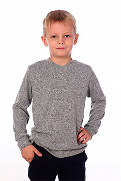 Свитшот на мальчика кашемировый Макс 2 Д. Цвет серый. Вид 1. Размер 30-42