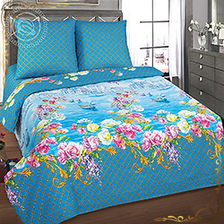 Комплект постельного белья Венецианская лагуна. Материал бязь. Цвет голубой. Размер 1,5 Спальный